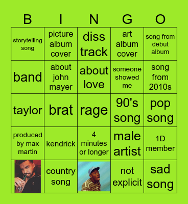 spotify Bingo Card