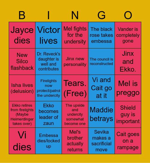 Arcane S2 Act 3 Predictions 😜 Bingo Card