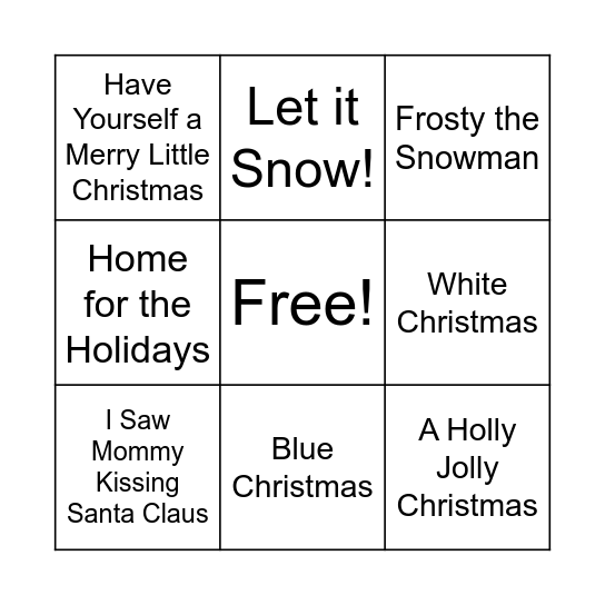 Masonic Holiday Dinner Bingo Card