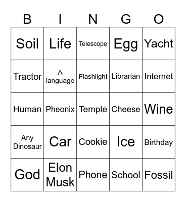 Infinite craft - Gabi Bingo Card