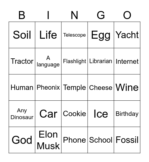 Infinite craft - Gabi Bingo Card