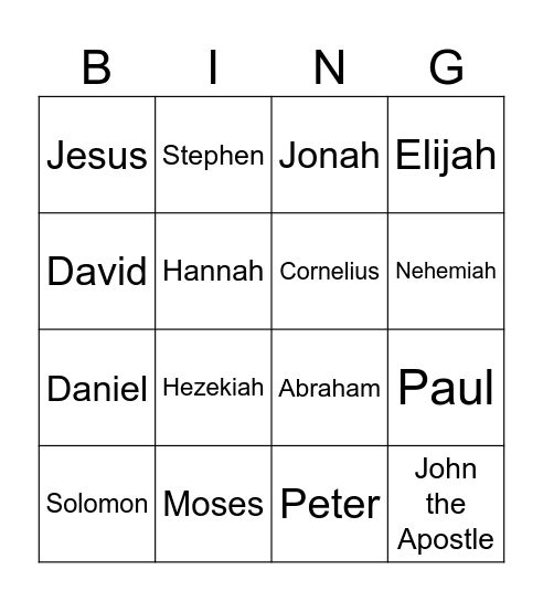 VLBC - Fasting and Prayer Bingo Card