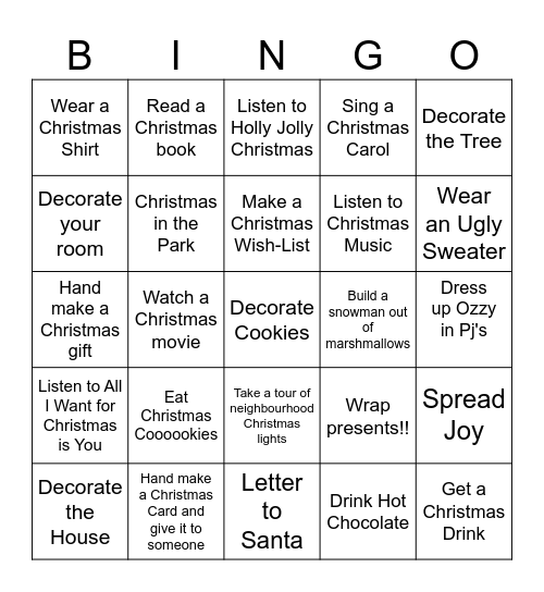 Christmas BINGO 2024 Bingo Card