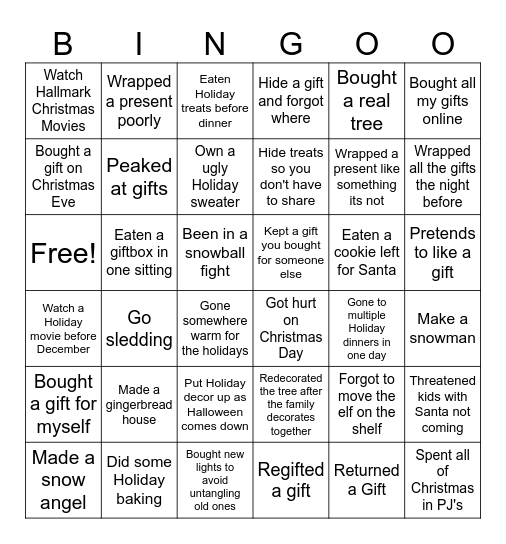 Never Have I Ever Bingo Card