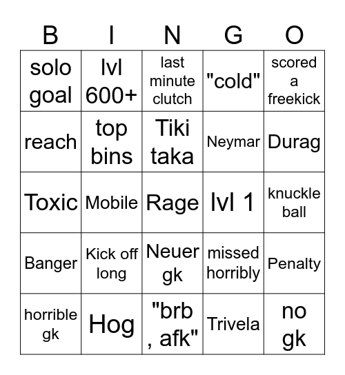 rf 24 card Bingo Card