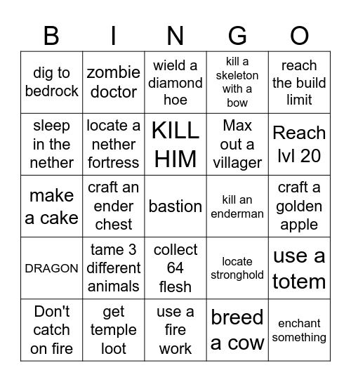 Lockout Bingo Card