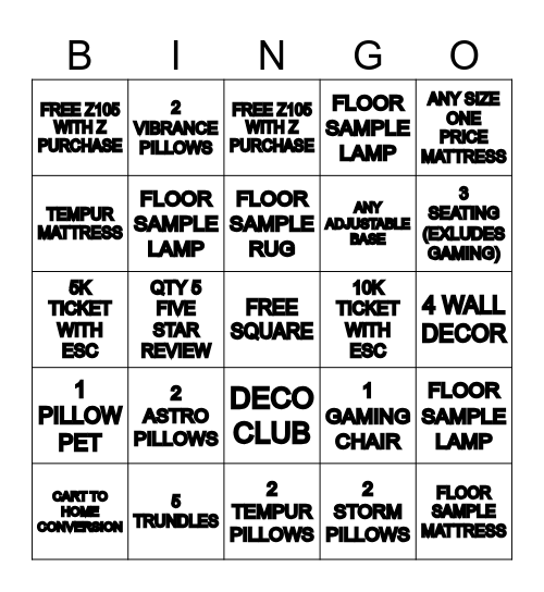 BLACK FRIDAY WEEK Bingo Card