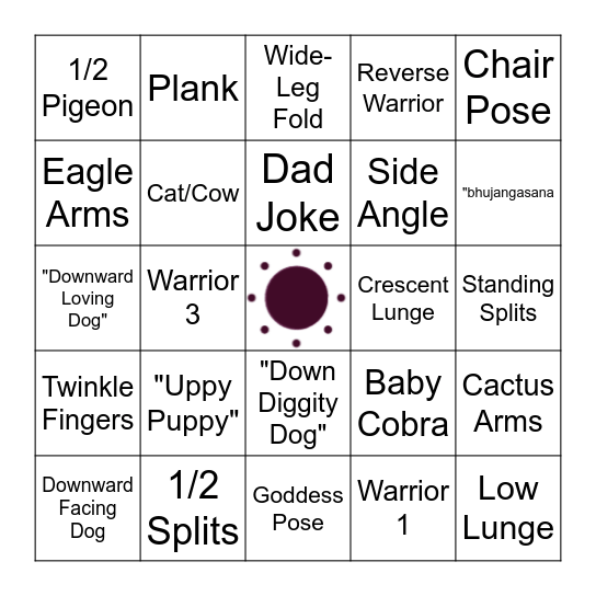 Yoga Bingo! Bingo Card