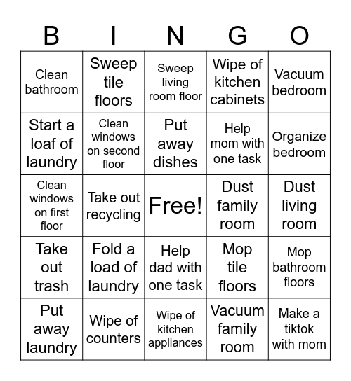 Cleaning BINGO Card