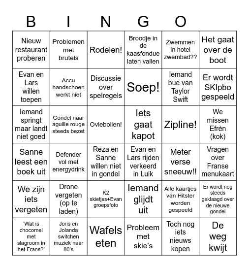 2024/2025 Bingo Card