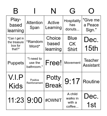 Bingo: Crossroads Kids Edition Bingo Card