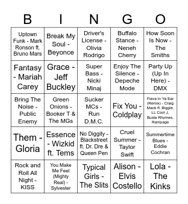 Rolling Stones Top 500 (#435-371) Bingo Card