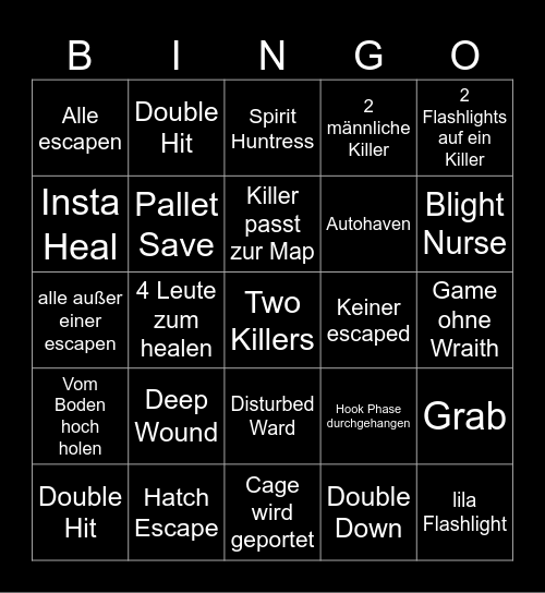 Drunk by Daylight Bingo Card