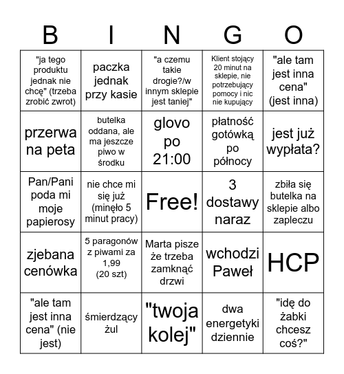 duży ben bingo Card