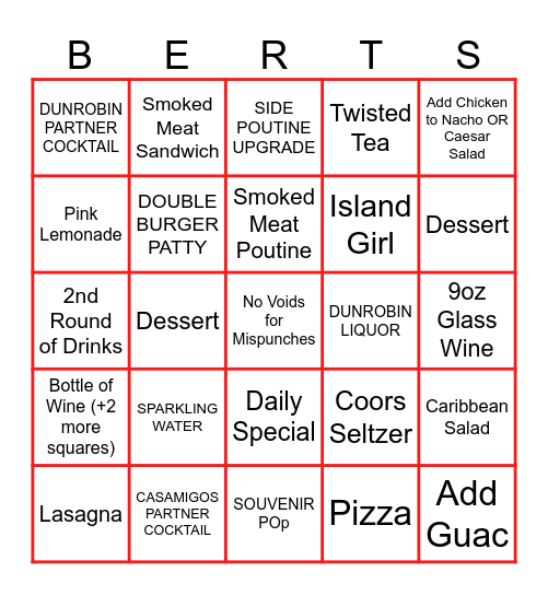 SERVER BINGO Card