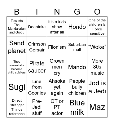 Skeleton Crew Bingo Card