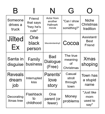 Hallmark Bingo Card