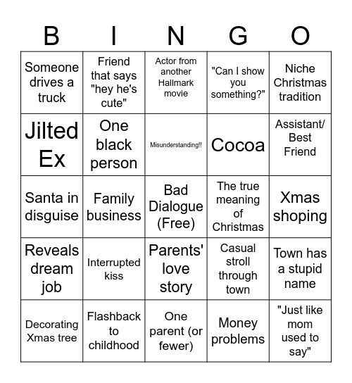 Hallmark Bingo Card