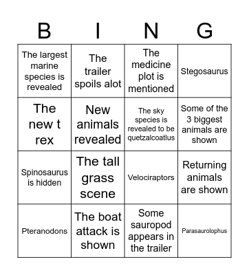 Jw rebirth trailer bingo Card