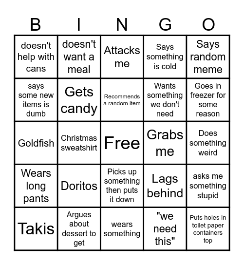 Drake at Aldi Bingo Card