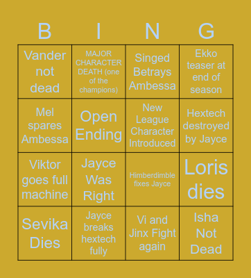 Corbin Bingo Card