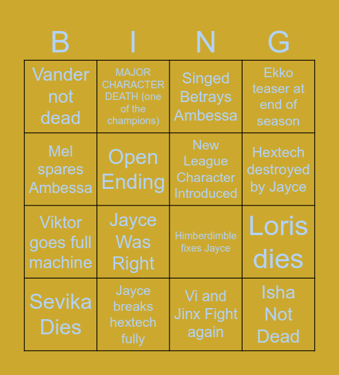 Corbin Bingo Card