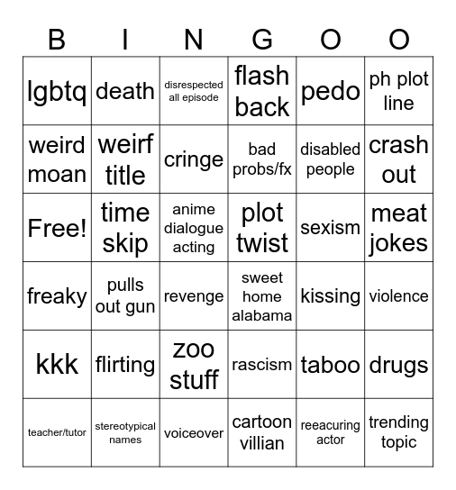 Tommorows Teachings bingo Card