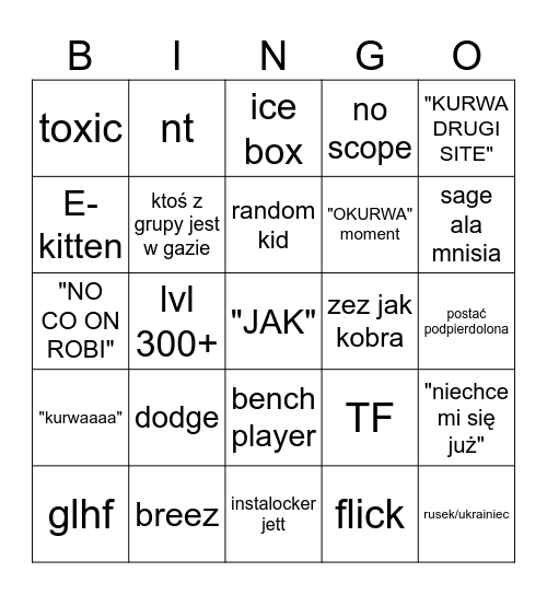 bingo valorant Bingo Card