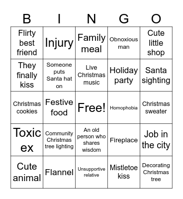 Hallmark Holiday Movie Bingo (Gay) Bingo Card