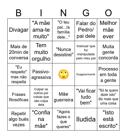 Sara's Inferno 2.0 Bingo Card