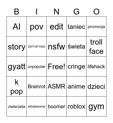 tt bingo Card