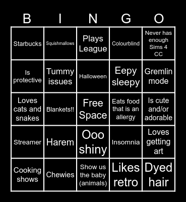 Fluff Bingo (Made by Tofu) Bingo Card