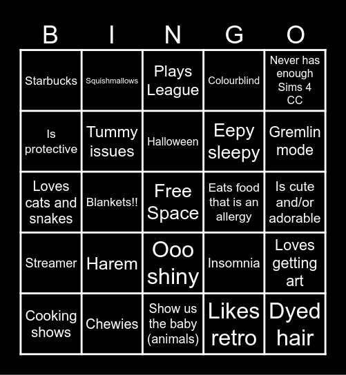 Fluff Bingo (Made by Tofu) Bingo Card