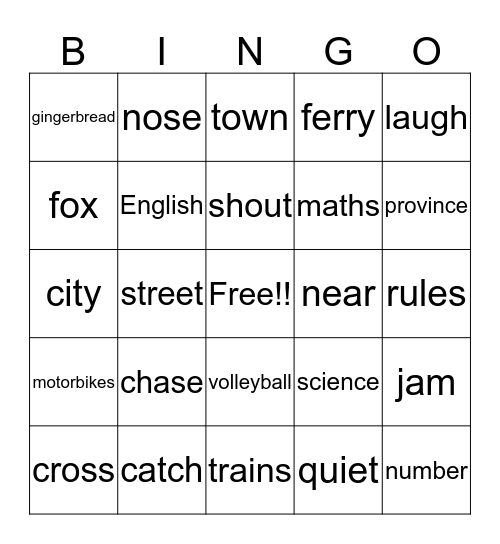 Bingo #11 Bingo Card