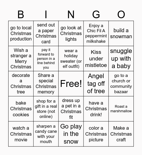 Christmas Bingo Card