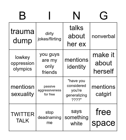 MARINETTE Bingo Card