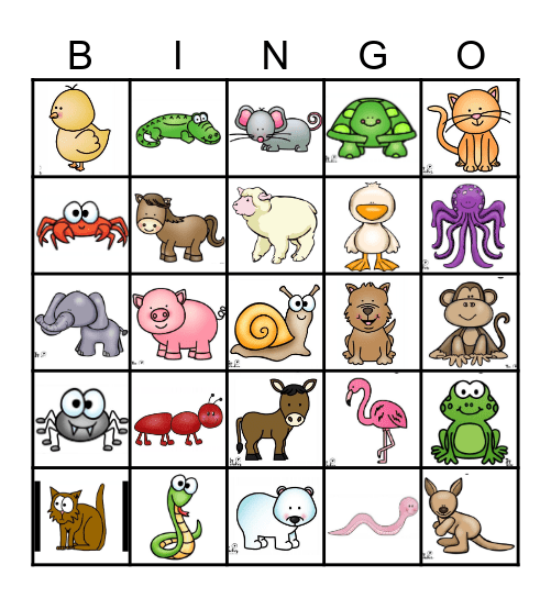 Animal Walks Bingo Card