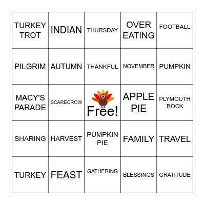 THANKSGIVING BINGO Card