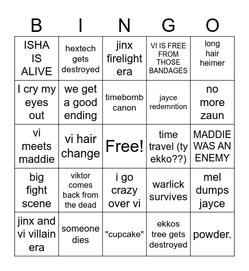 ARCANE ACT 3 Bingo Card