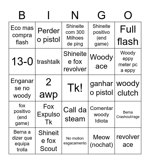 Bingo Woody Bingo Card