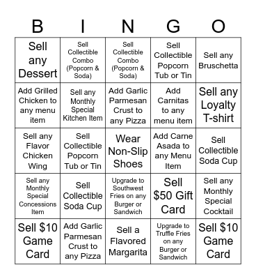 Server Bingo Card