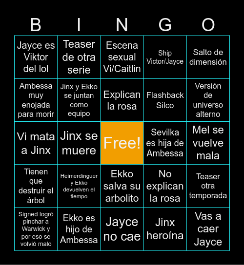 Arkein Bingo Card