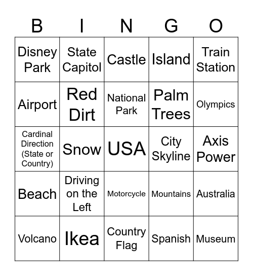 OpenGuessr Bingo Card