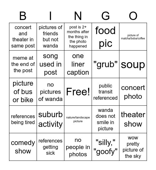 __passworlds IG post Bingo Card