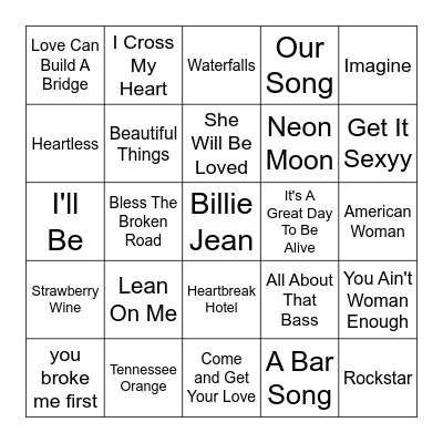Song Bingo Card