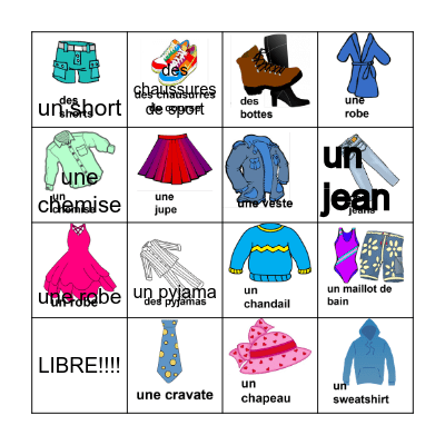 Les Vetements Bingo Card
