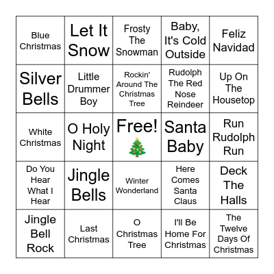 🎄Christmas Music Bingo 🎄 Bingo Card