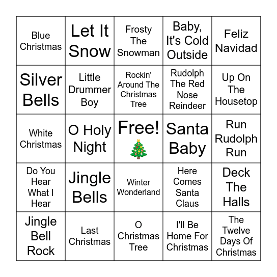 🎄Christmas Music Bingo 🎄 Bingo Card