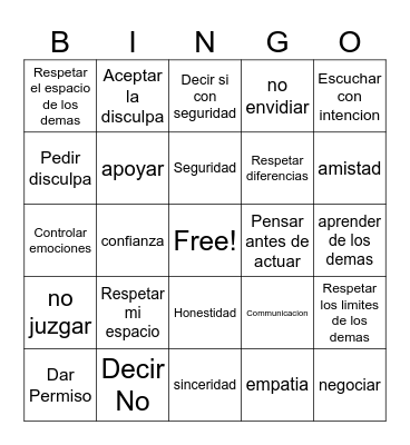 Bingo de Limites Bingo Card