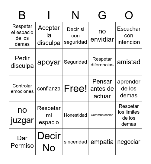 Bingo de Limites Bingo Card